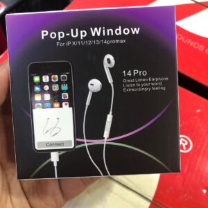 Pop-Up Window Bluetooth Headphones for iPhone | Wireless White Earbuds with Touch Control, HD Sound & Charging Case
