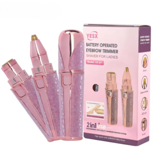 YESX HX-201 2-in-1 Eyebrow Trimmer & Facial Hair Shaver – Portable Battery-Operated Grooming Tool