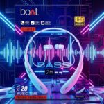 Boat Neckband Wireless Bluetooth Earphones | Powerful Bass, HD Calls, Sweat & Water Resistant | Lightweight Sports Neckband Headset