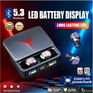 M90 Pro Bluetooth Earbuds with Powerbank | Wireless Gaming Earphones with LED Display, Deep Bass & Long Battery Backup | TWS Headphones