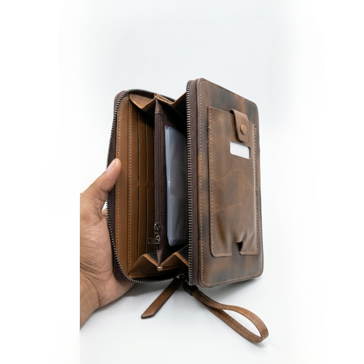 Kingro Premium Long Zipper Wallet with Phone Pocket – Multi Card Holder Organizer, Large Capacity Clutch Wallet for Men & Women (Secure Zip, Stylish PU Leather) - Image 3