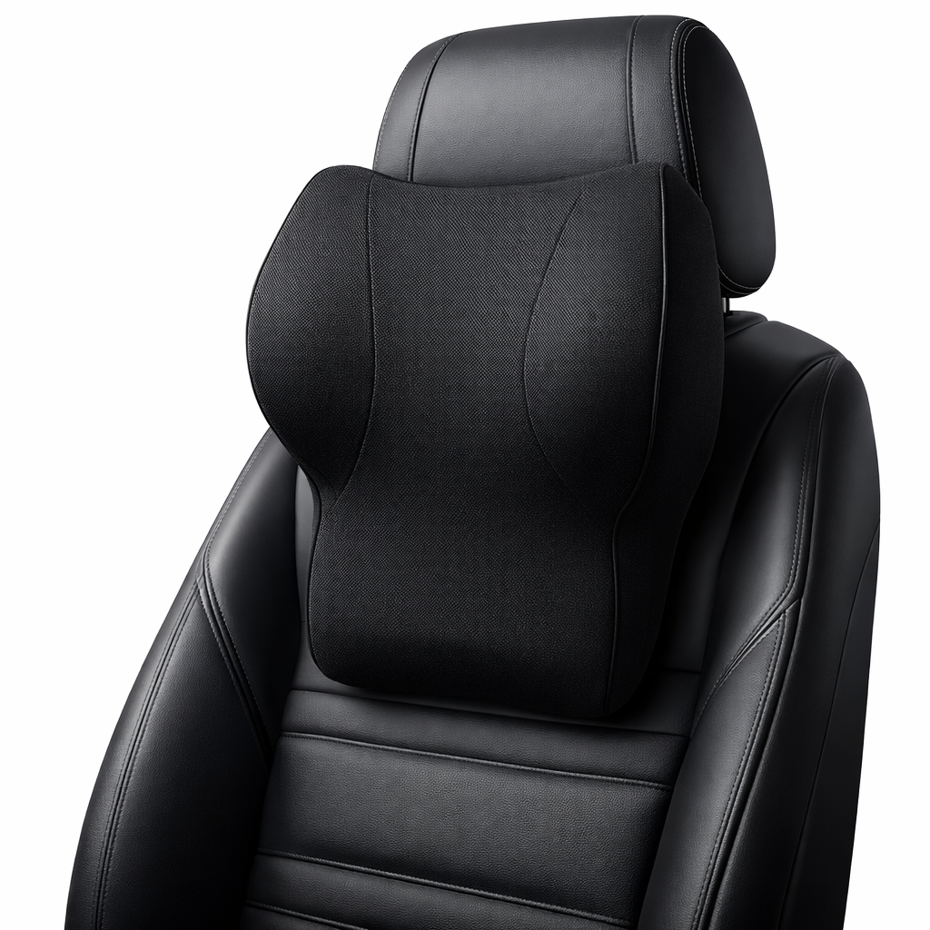 Car Neck Pillow & Lumbar Support Cushion | Memory Foam Back Rest for Seat Comfort | Ergonomic Support for Driving & Office Use - Image 4