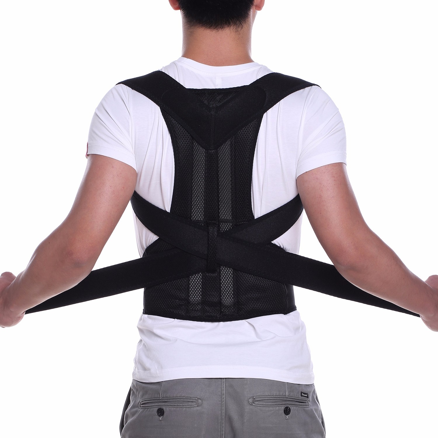 Adjustable Magnetic Posture Corrector Back Brace Support Belt for Upper Back Pain Relief - Image 3