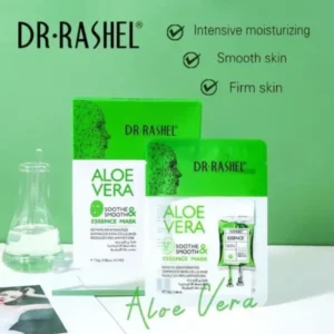 Dr Rashel Aloe Vera Soothing Essence Mask | Hydrating & Refreshing Sheet Mask for Glowing Skin | Smooth Face Mask Up