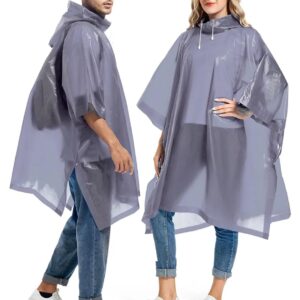 Reusable Rain Poncho for Adults – Heavy Duty Waterproof Emergency Raincoat with Drawstring Hood (Random Colors)
