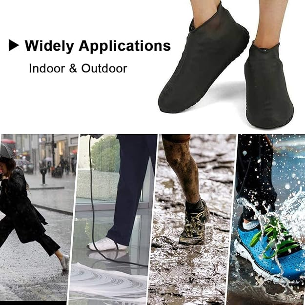 Waterproof Silicone Shoe Covers – Reusable Anti-Slip Rain Shoe Protectors for Men & Women, Durable Stretchable Boot Covers for Outdoor Travel & Cycling