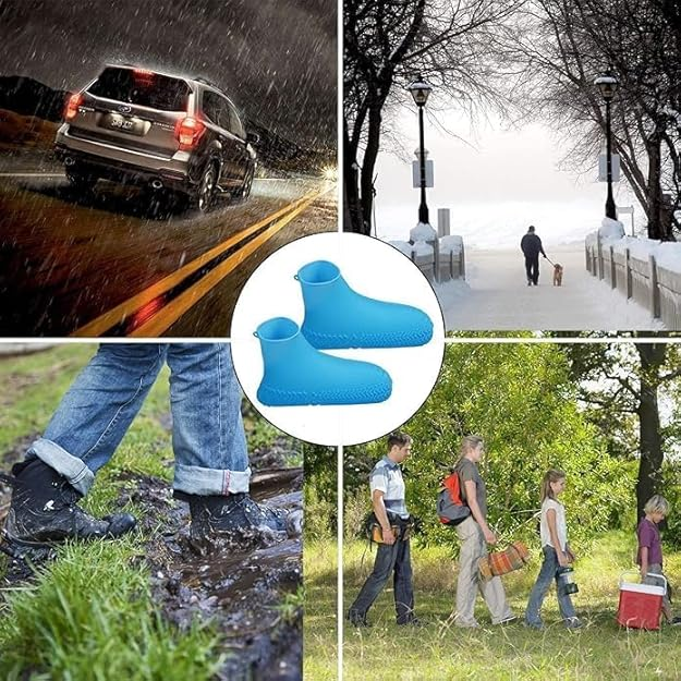 Waterproof Silicone Shoe Covers – Reusable Anti-Slip Rain Shoe Protectors for Men & Women, Durable Stretchable Boot Covers for Outdoor Travel & Cycling - Image 2