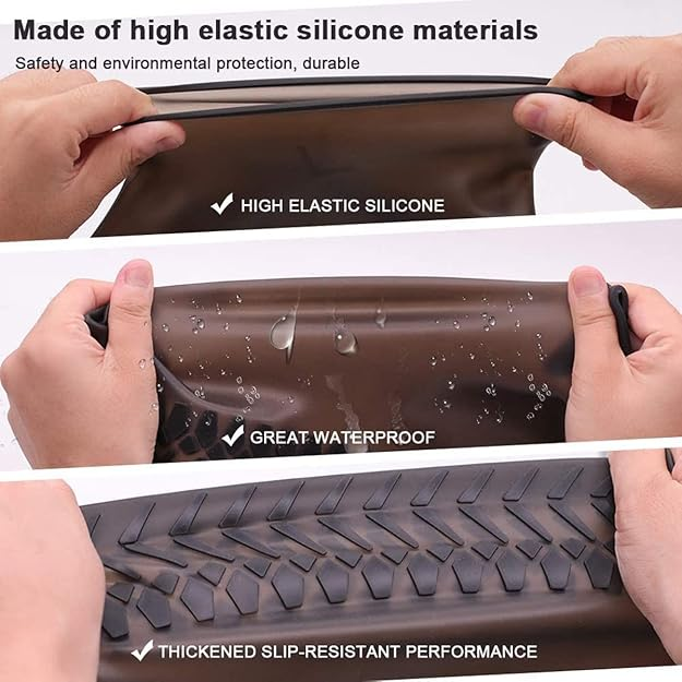 Waterproof Silicone Shoe Covers – Reusable Anti-Slip Rain Shoe Protectors for Men & Women, Durable Stretchable Boot Covers for Outdoor Travel & Cycling - Image 4