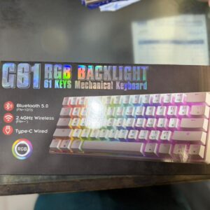 GB1 Ultra-Compact 60% Wireless Mechanical Gaming Keyboard – Triple-Mode Connectivity (2.4GHz/Bluetooth/USB-C), RGB Backlit, 61 Keys Hot-Swappable Pro Gamer Edition