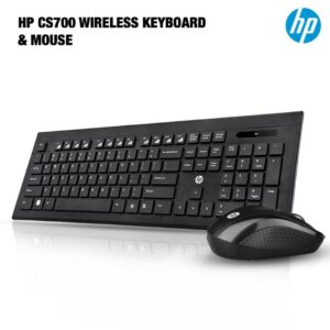 PROFESSIONAL Branded Hp Wireless Keyboard Mouse Combo Cs700 | Ergonomic, Plug & Play USB Receiver (Branded Quality)