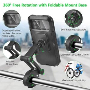 Waterproof Motorcycle & Bicycle Phone Mount Shockproof 360° Adjustable Holder