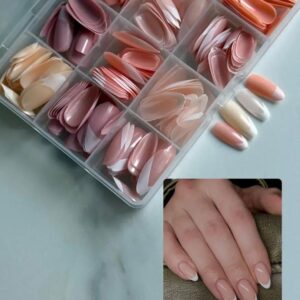144 Pcs Multicolor False Nails Box Stylish Durable Easy To Use For Everyday Fashion Parties And Nail Art Designs