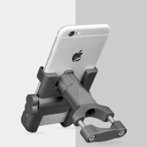 Aluminum Alloy Bike & Motorcycle Phone Holder | 360° Rotation Handlebar Mobile Mount | Anti-Shake Secure Phone Holder