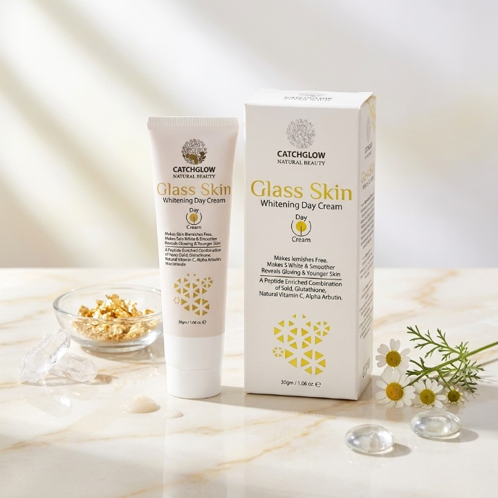Catchglow Glass Skin Whitening Day Cream 30g – Natural Radiant Glow & Skin Brightening Moisturizer for Smooth, Clear Skin - Image 2