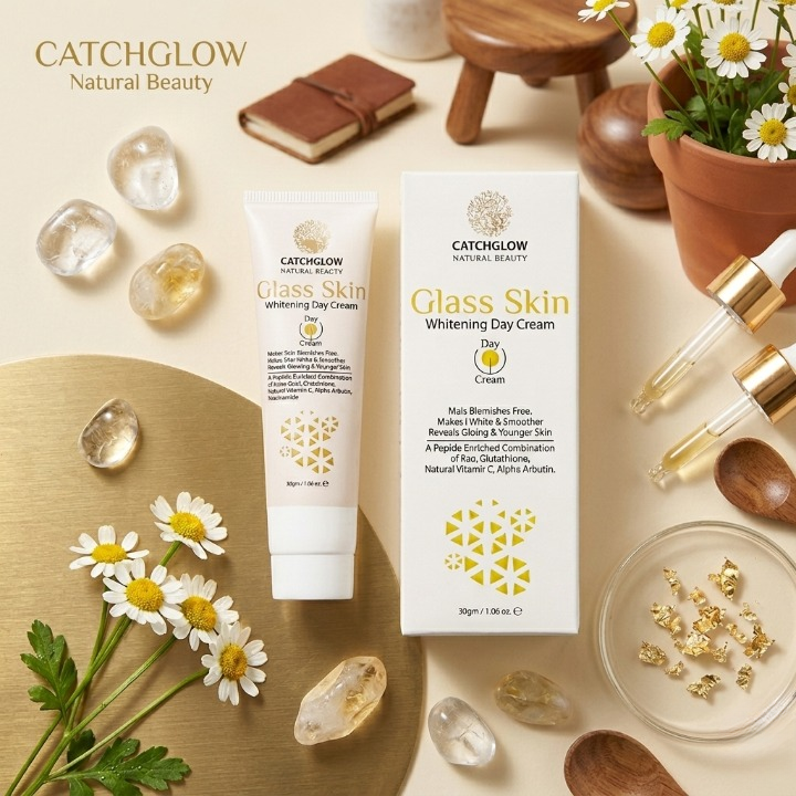 Catchglow Glass Skin Whitening Day Cream 30g – Natural Radiant Glow & Skin Brightening Moisturizer for Smooth, Clear Skin - Image 3